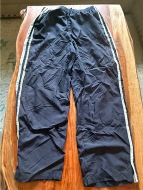 Jerzees Vintage Navy & White Athletic Joggers with White Side Stripe Size Large